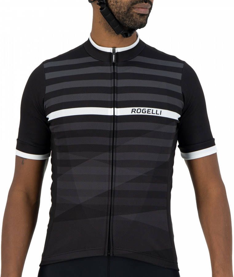 Rogelli fietsshirt Stripe zwart/wit