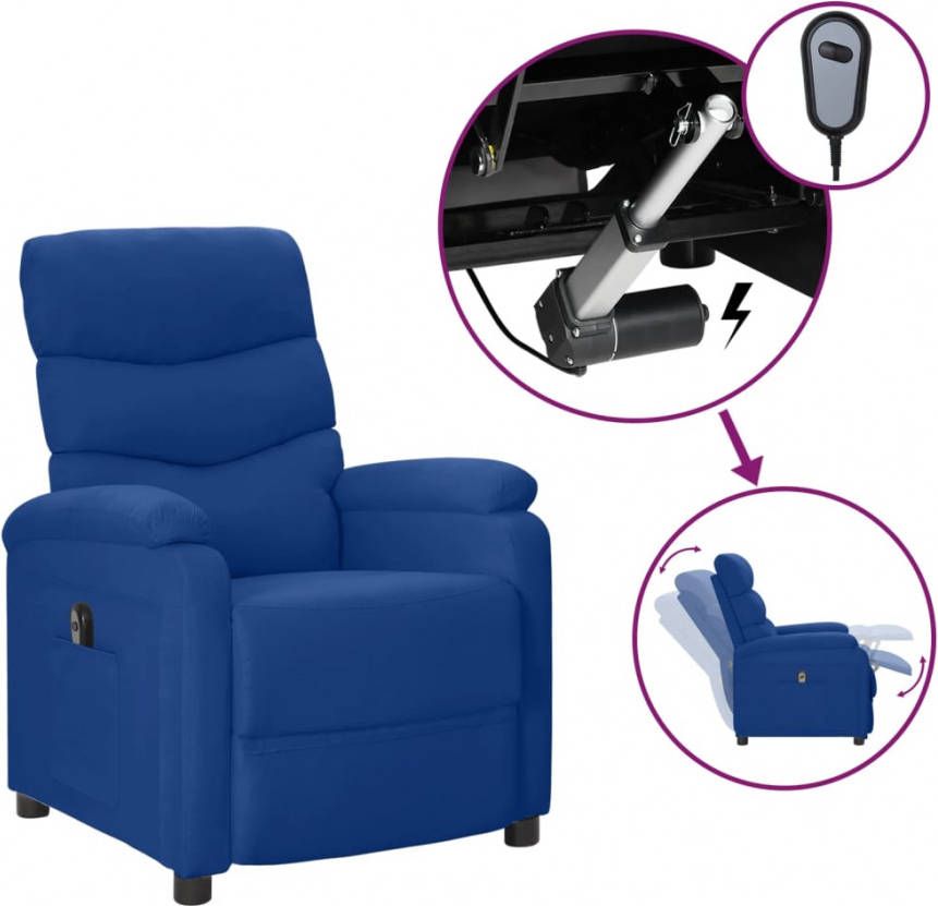 VIDAXL Fauteuil elektrisch verstelbaar stof blauw