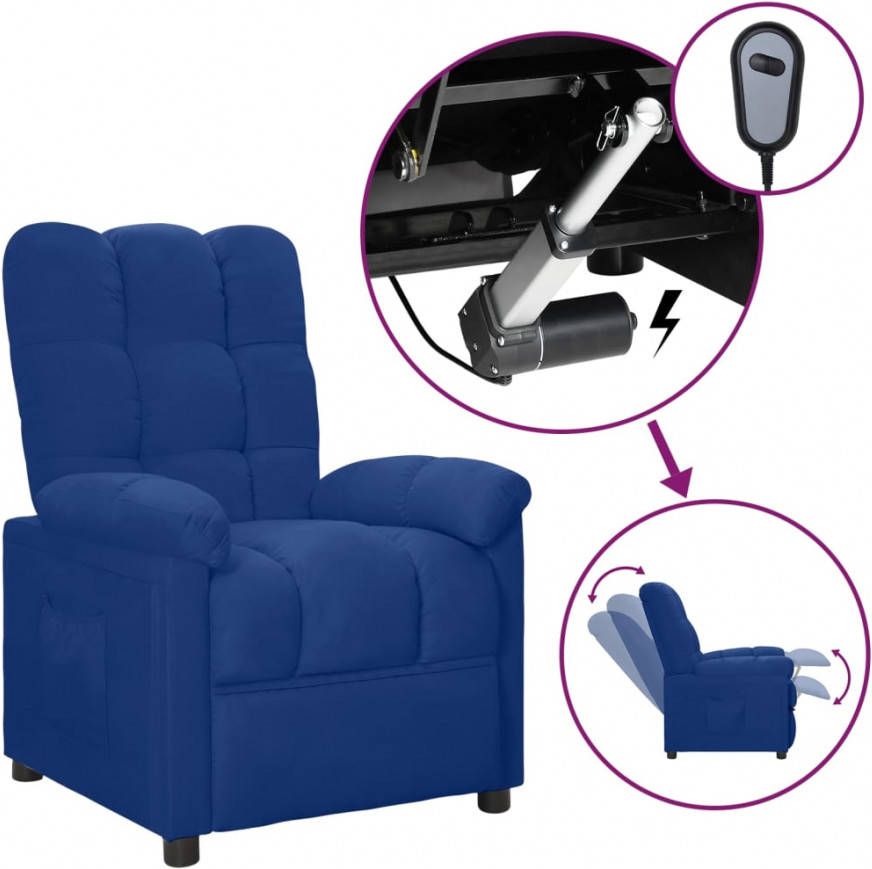 VIDAXL Fauteuil elektrisch verstelbaar stof blauw