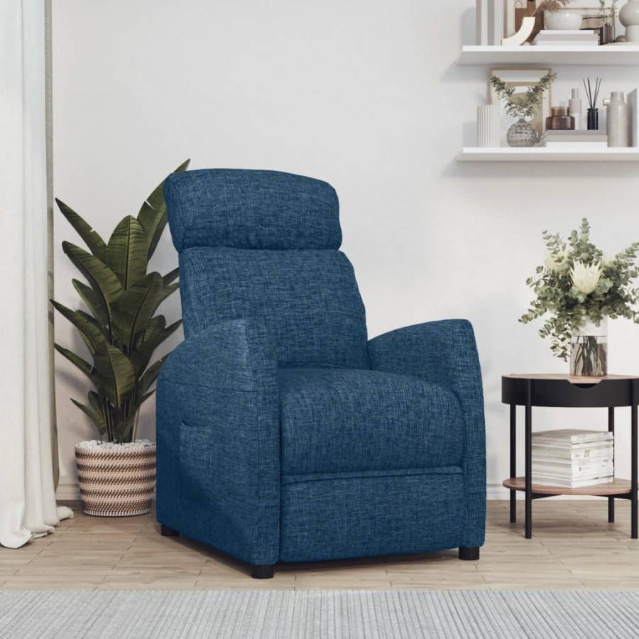 VIDAXL Fauteuil elektrisch verstelbaar stof blauw