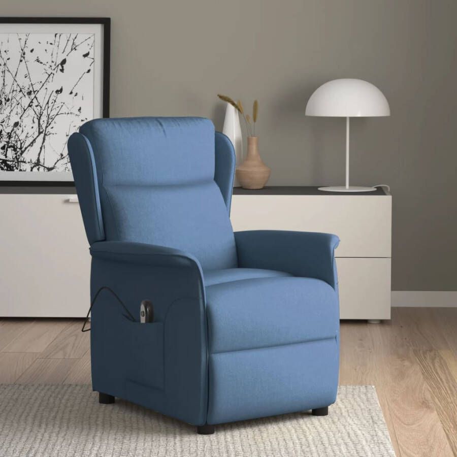 VIDAXL Fauteuil elektrisch verstelbaar stof blauw