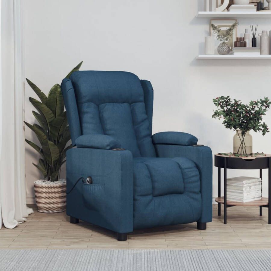 VIDAXL Fauteuil elektrisch verstelbaar stof blauw