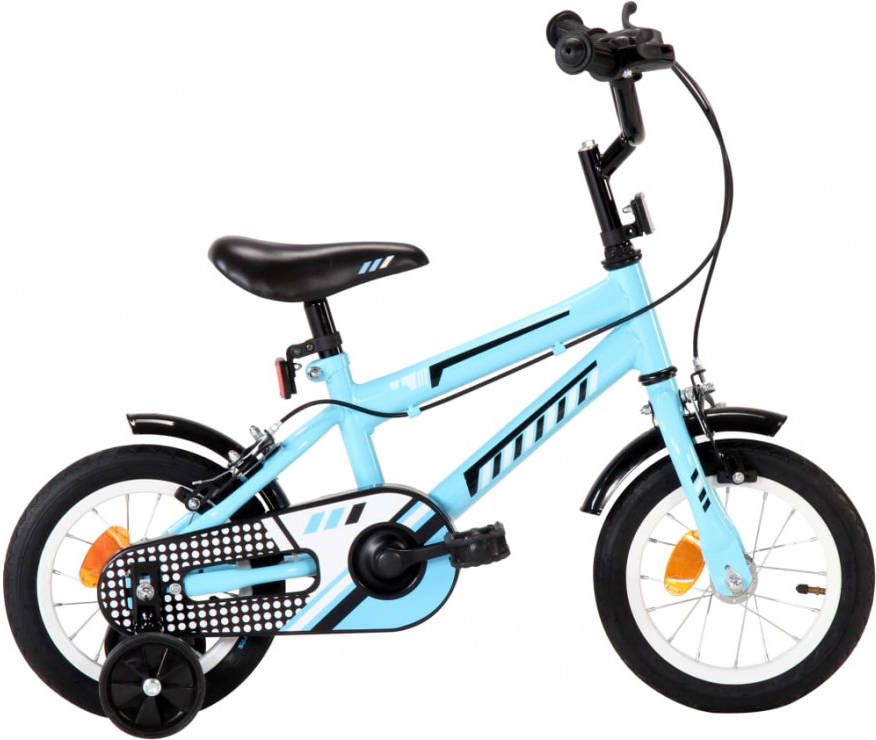VIDAXL Kinderfiets 12 inch zwart en blauw