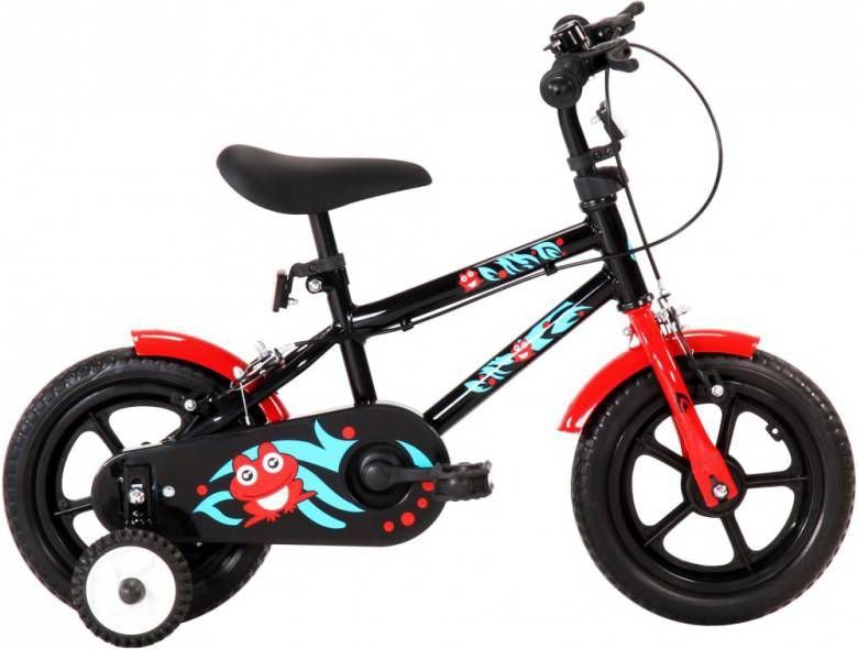 VIDAXL Kinderfiets 12 inch zwart en rood