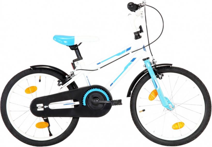 VIDAXL Kinderfiets 18 inch blauw en wit