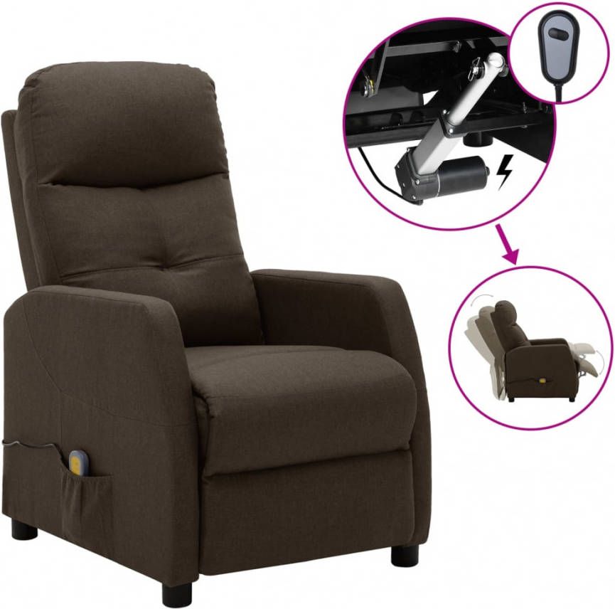 VIDAXL Massagestoel verstelbaar elektrisch stof bruin