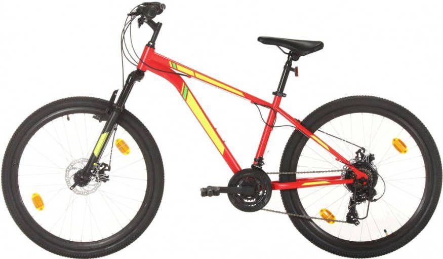 VIDAXL Mountainbike 21 versnellingen 27, 5 inch wielen 38 cm frame rood