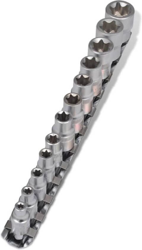 vidaXL Dopsleutelset Torx stervormig met clip strip 12 delig