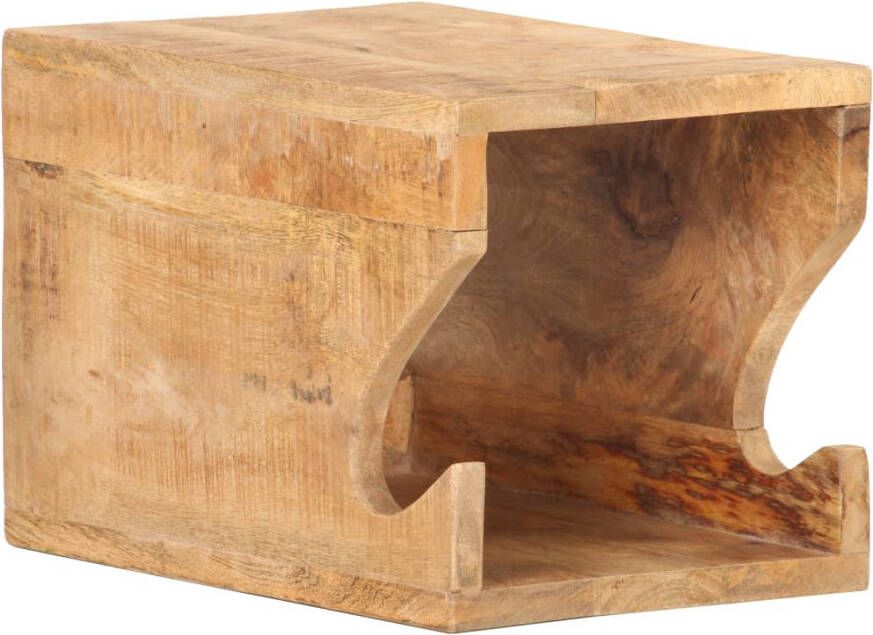 VIDAXL Wandfietsenrek 35x25x25 cm massief ruw mangohout