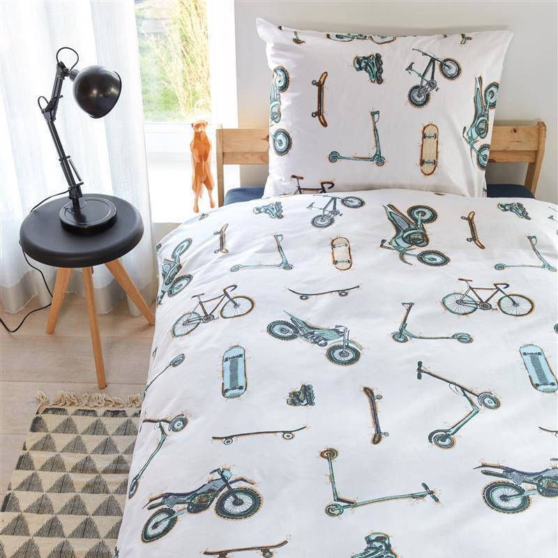 Beddinghouse Kids Wheelers Dekbedovertrek Katoen 1 persoons(140x200/220 Cm + 1 Sloop) Grijs