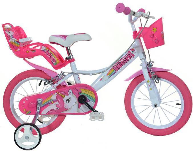 Dino Bikes Kinderfiets Unicorn 14" roze