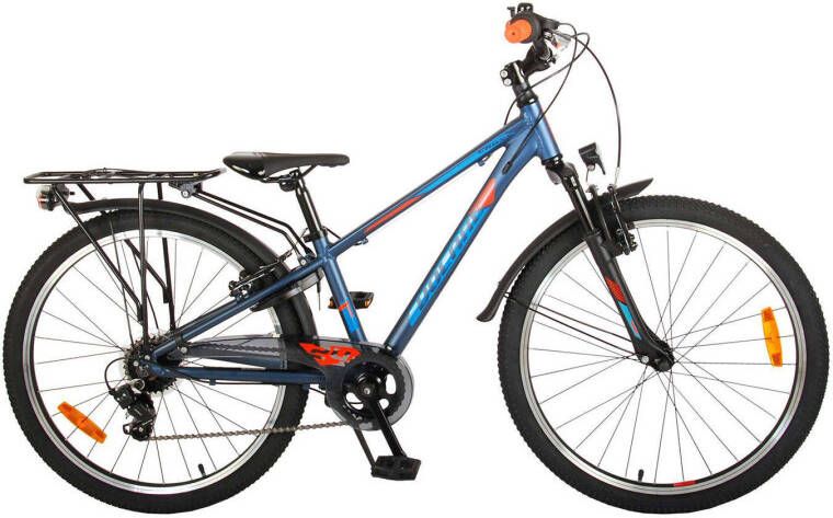 Volare Jongensfiets Cross 24 Inch 31, 75 Cm Jongens 6v V brakes Donkerblauw/oranje